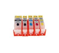 PZPSEQGM 5pcs Refillable Ink Cartridges With ARC Chips Compatible With PGI-220 And CLI-221 For Use With MP620 MP640 MX860 MX870 Printers