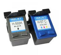 PZPSEQGM Ink Cartridges For PSC Series 4200 1110 1205 1210 1215 1219 1315 1340 1350 2210 2420 C6656A C6657A HP56 HP57(2PK - BK Tricolor)