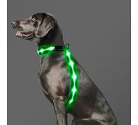 PZRLit LED Light Up Dog Vest Harness Rechargeable, Soft Padded, Adjustable & Reflective, Waterproof, Glow Dark Dog Light Harness for Camping Night Safety Walking, Green, Extra Large