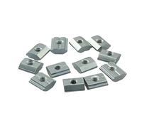 PZRT 12PCS 1515 Series Euro Profile Slide Nut M4 Carbon Steel Zinc Plated T-Square Nut Slide for Aluminium Extrusion Profiles
