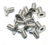PZRT 12pcs Hexagon Hex Socket Countersunk Screw Stainless Steel A2-70 Flat Head Screw Allen Bolts M6x12, Silver Tone