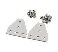 PZRT 2020 Series T Shape Joint Plate Bracket Kit,2pcs Joint Plate,10pcs M5 T-Slot Nuts, 10pcs M5x8mm Hex Socket Cap Screw,for Standard 6mm Slot Aluminum Profile