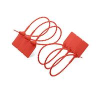 PZRT 20pcs Plastic High Security Seal With Metal Insert Adjustable Self-Locking Pull Tight Cable Ties Tags Disposable Wire Padlock for Cargo Container Seal Lock Red
