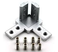 PZRT 4-Pack 3030 Series 3-Way End Corner Bracket Connector, with Screws for Standard 8mm T Slot Aluminum Extrusion Profile