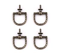 PZRT 4pcs Mini Thread Self Tapping Drawer Cabinet Pull Handles 29mmx28mm Jewelry Case Gift Box Pull Handle Knob, Ancient Bronze
