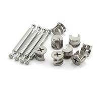 PZRT 4Set Furniture Hardware Double End Head Rod Connection Cam Fittings Furniture Board Panel Connection Accessories 64mm