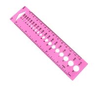 PZRT INCH CM Ruler UK US Canada Sizes Plastic Knitting Needle Gauge Circle Geometric Template Ruler Student Measure Tool, Pink