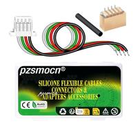 pzsmocn 10 Sets/40 Pcs Mini Micro JST-SH-SMD-HHR 1.0mm 4-Pin 30AWG Silicone Cable Adapter Kit, Female Connector with Pre-Crimped Wire 20cm and IC Male Plug，for LED Strips Lights, RC Toys, Batteries