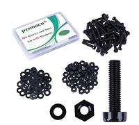 Pzsmocn 150 Pieces/50 Sets M6*30 mm Plastic Black Nylon Cross Round Head Screw Hexagonal Nut Combination Kit, with Insulating Washers, Standard Size, For DIY and Electronic Assembly.