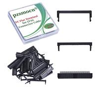 Pzsmocn 20 Sets IDC 2 * 17 Double Row Rectangular Socket Adapter FC Black Crimp Wire Head Three-piece Kit 2.54mm Pitch, 34 Pin FC-Female Terminal Connector, for JTAG Flat Ribbon Cable.