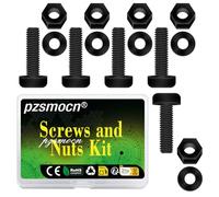 pzsmocn 300 Pieces/100 Sets 18mm M3x18 mm Nylon Black Screw Nut Washer Kit | Plastic Round Fasteners, Hexagonal Hardware Variety, Phillips Head Bolts, DIY Electronics Assembly, Standard Project Mounting