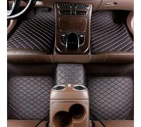 PZTQL 5Pcs PU Leather Waterproof Car Floor Mats for Citroen C4 2-Door 2006-2011 10 09 08 07,Black Red