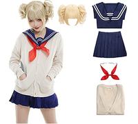 pztqxz Halloween Cosplay Anime Japanese School Girl Short Sleeve Uniform My Hero Himiko Toga Cosplay Costume for Girls Women