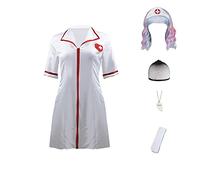 pztqxz Halloween Cosplay Promising Young Woman Nurse Onesie costume Role Play Cassie Nurse Dress Nurse Halloween Costume