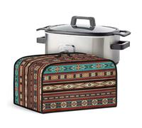 Pzuqiu Aztec Tribal Pattern Slow Cooker Dust Cover Universal Fit Crock Pot Cover Keep Appliance Clean Slow Cooker Cover with Top Handle & Mesh Pocket for Accessories