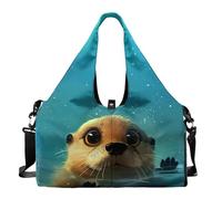 Pzuqiu Cute Otter Yoga Gym Bag for Women with Shoe Compartment,Waterproof Sports Duffle for Travel & Yoga Fitness