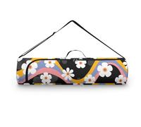 Pzuqiu Daisy Ripple Yoga Mat Bag for Women & Men Travel Yoga Gym Bag for Thick Exercise Yoga Mat Full-Zip Yoga Mat Carrier Bag for Class Workout Park with Adjustable Strap