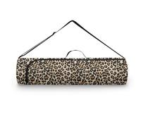 Pzuqiu Leopard Print Yoga Mat Bag for Women & Men Travel Yoga Gym Bag for Thick Exercise Yoga Mat Full-Zip Yoga Mat Carrier Bag for Class Workout Park with Adjustable Strap