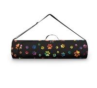 Pzuqiu Rainbow Dog Paw Yoga Mat Bag for Women & Men Travel Yoga Gym Bag for Thick Exercise Yoga Mat Full-Zip Yoga Mat Carrier Bag for Class Workout Park with Adjustable Strap, Pzu-BZT26