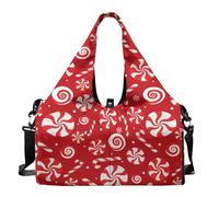 Pzuqiu Xmas Candy Yoga Mat Bag with Multi-Pocket Tote Yoga Mat Carrier Holder for Pilates, Travel & Daily Workouts Exercise