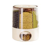Pzuryhg Airtight Grain Bucket - Rotating Rice Dispensers for Foods Preservation | Food Grade with Moisture Resistant Lid, Multi-Section Design for Cooking Meal Prep Café and Home Use, 25x25x33cm