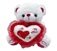 Pzuryhg Bear Stuffed Animal Plush, Cartoon Throw Pillow Toy, Soft PP Cotton Embroidery Cuddly Companion for Bedroom, Game Room, Living Room Decor Perfect for Kids and Adults, 9.84 Inches