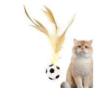 Pzuryhg Cat Feather Ball Toy, Interactive Bounce Ball, Engaging Chewing and Chasing Toy for Healthy Exercise, Pet Playtime Enrichment, Strengthening Bond Between Pets and Owners
