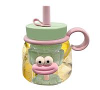 Pzuryhg Cute Water Bottle With Straw | Girl Water Bottle with Silicone Straw - 1000ml Leak-Proof Lid Tea Strainer Bottle, Modern Sport Water Bottle, Two Ways to Drink