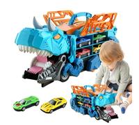 Pzuryhg Dinosaur Truck Toy - Transport Carrier for Kids | Alloy Construction with Double Sided Storage, Portable Car Transport Toy for Pretend Play, Birthday Gift, Holiday
