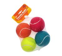 Pzuryhg Durabled Squeaky Chew Toys, 6.4cm, 4X Interactive Fetch Balls, Tough Rubber Construction, Engaging Exercise & Training, Perfect for Puppies & Pets