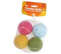 Pzuryhg Durabled Squeaky Chew Toys, 6.4cm, 4X Interactive Fetch Balls, Tough Rubber Construction, Engaging Exercise & Training, Perfect for Puppies & Pets