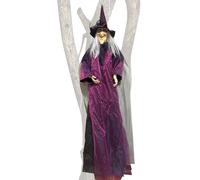 Pzuryhg Halloween Life Size Figures, Halloween Witch Head and Cloth, Stuffed With Mannequin, Moving Battery Use Witch with Moving Actions for Halloweens Haunted House Prop