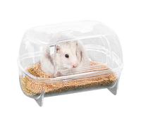 Pzuryhg Hamster Bathroom, Clear Small Animals Shower Bathtub, Cage Accessories, Litter Box, Hamster Bed for Mice Lemming Gerbils Small Animal, 17x12x12cm/6.69x4.72x4.72 inches