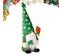 Pzuryhg Holiday Gnome Figurine - Adorable Green Christmas Doll, Soft Rustic Tabletop Decor, Decorative Accent Function, Perfect for Bedroom Desk Shelf Living Room Tiered Tray Farmhouse