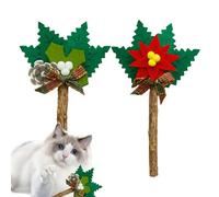 Pzuryhg Interactive Cat Chewing Toys: Christmas Catnip Chew Stick Set | Includes 2 Cute Natural Silvervine Kicking Toys for Indoor Cats | Engaging and Fun Holiday Treats for Playful Felines