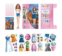 Pzuryhg Magnetic Princess Paper Dolls | Dress Up Game with Magnetic Stickers | Toddler Activities, Educational Magnet Sticker Book for Girls' Fun Learning