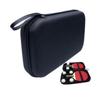 Pzuryhg Pong Paddle Holder - Premium Protective Storage Case, Foam Padded Zippered Shell, Water Resistant Interior Lining, Keeps Two Bats Safe and Clean, Competitive Match Accessory