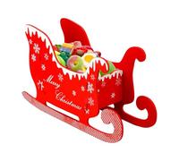 Pzuryhg Santa Sleigh - Reusable Storage Spacious Decoration for Holiday | MDF Build with Classic Red Finish & Festive Display Style for Outdoor, Indoor, Porch and Patio, 20.5x10.5x15cm