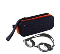 Pzuryhg Swimming Goggles Case, Lanyard Goggle Case, Suitable for Swimming Goggles, Silicone Large Capacity, Anti-Lens Wear, Silicone Goggles Protective Case with Drainage Holes, 7.68x2.95x1.97 in