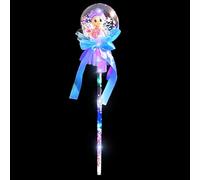 Pzuryhg Wand - Glitter Fairy Wands for Kids, Star Wand Toy, Costume Accessory, Lightweight Grip Handle, Party Supplies for Girls, Pink and Silver 12 Inch