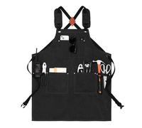 Pzuryhg Workshop Apron - Waterproof Adjustable Kitchen Apron for Cooking | Canvas Shop with Pocket Cross Back Straps, Utility Wear for Men Women Woodworker Chef Garage Use
