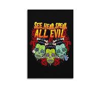 PZXXUEHY Retro Style Evil Skull Art Poster Poster Decorative Painting Canvas Wall Posters And Art Picture Print Modern Family Bedroom Decor Posters 16x24inch(40x60cm)