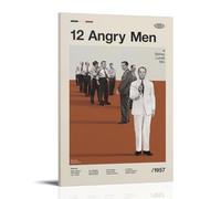 PZYASX 12 Angry Men Waterproof Poster Wall Painting Canvas Decorative Painting Suitable for Office Bedroom Decoration Living Room Poster 24x36inch(60x90cm) Frame-style