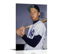 PZYASX Derek Jeter Waterproof Poster Wall Painting Canvas Decorative Painting Suitable for Office Bedroom Decoration Living Room Poster 24x36inch(60x90cm) Frame-style