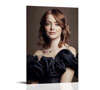 PZYASX Emma Stone Waterproof Poster Wall Painting Canvas Decorative Painting Suitable for Office Bedroom Decoration Living Room Poster 24x36inch(60x90cm) Frame-style