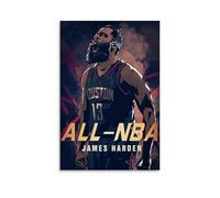 PZYASX James Harden Waterproof Poster Wall Painting Canvas Decorative Painting Suitable for Office Bedroom Decoration Living Room Poster 16x24inch(40x60cm) Unframe-style