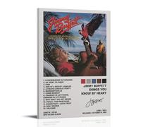 PZYASX Jimmy Buffett Songs You Know by Heart Waterproof Poster Wall Painting Canvas Decorative Painting Suitable for Office Bedroom Decoration Living Room Poster 20x30inch(50x75cm) Frame-style