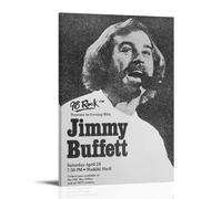 PZYASX Jimmy Buffett Waterproof Poster Wall Painting Canvas Decorative Painting Suitable for Office Bedroom Decoration Living Room Poster 12x18inch(30x45cm) Frame-style