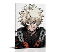 PZYASX Katsuki Bakugo Waterproof Poster Wall Painting Canvas Decorative Painting Suitable for Office Bedroom Decoration Living Room Poster 24x36inch(60x90cm) Frame-style