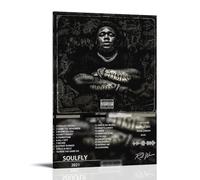 PZYASX Rod Wave SoulFly Waterproof Poster Wall Painting Canvas Decorative Painting Suitable for Office Bedroom Decoration Living Room Poster 16x24inch(40x60cm) Frame-style